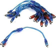 "10-Pack 1 Male to 2 Female Plugs RCA Y Splitter Cable Car Audio Converter Cor..