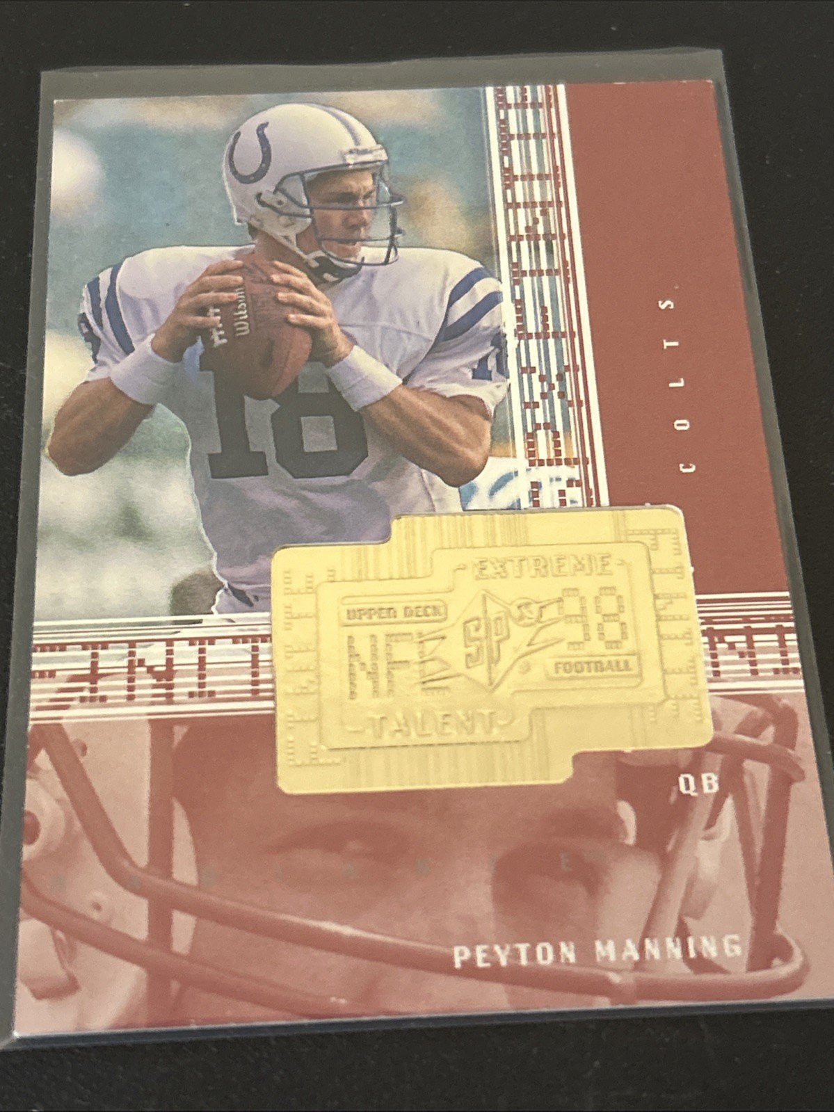1998 UD SPx Finite Peyton Manning Extreme Talent Radiance Rookie RC /3600 Colts