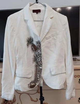 Women Kenzo Blazer White Linen S - Bild 1 von 4