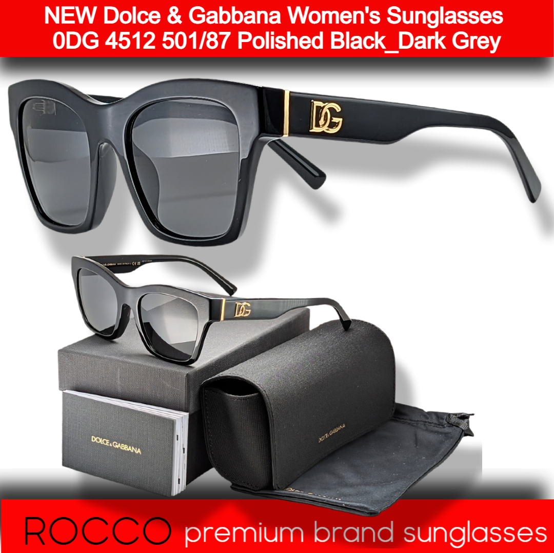 Dolce & Gabbana DG4512 UV400 Square Sunglasses Black/Grey Dark - Image 6