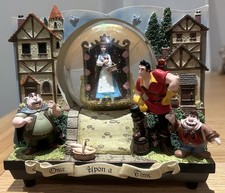 Disney Beauty & The Beast 2 Double Sided Wind-Up Musical Snow Globe Storybook