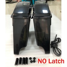 New Style Stretched Extended 5" Hard Saddle Bags Saddlebags For Harley Touring