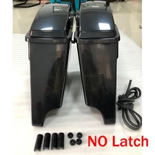 New Style Stretched Extended 5" Hard Saddle Bags Saddlebags For Harley Touring