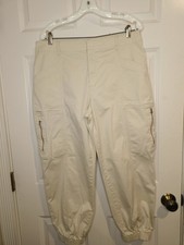 Gap Downtown Khaki Cargo Joggers Mid Rise Size L Women's