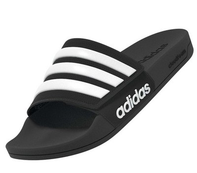Adidas Adilette Shower Velcro Slide schwarz weiß Klettverschluß Cloudfoam Sauna