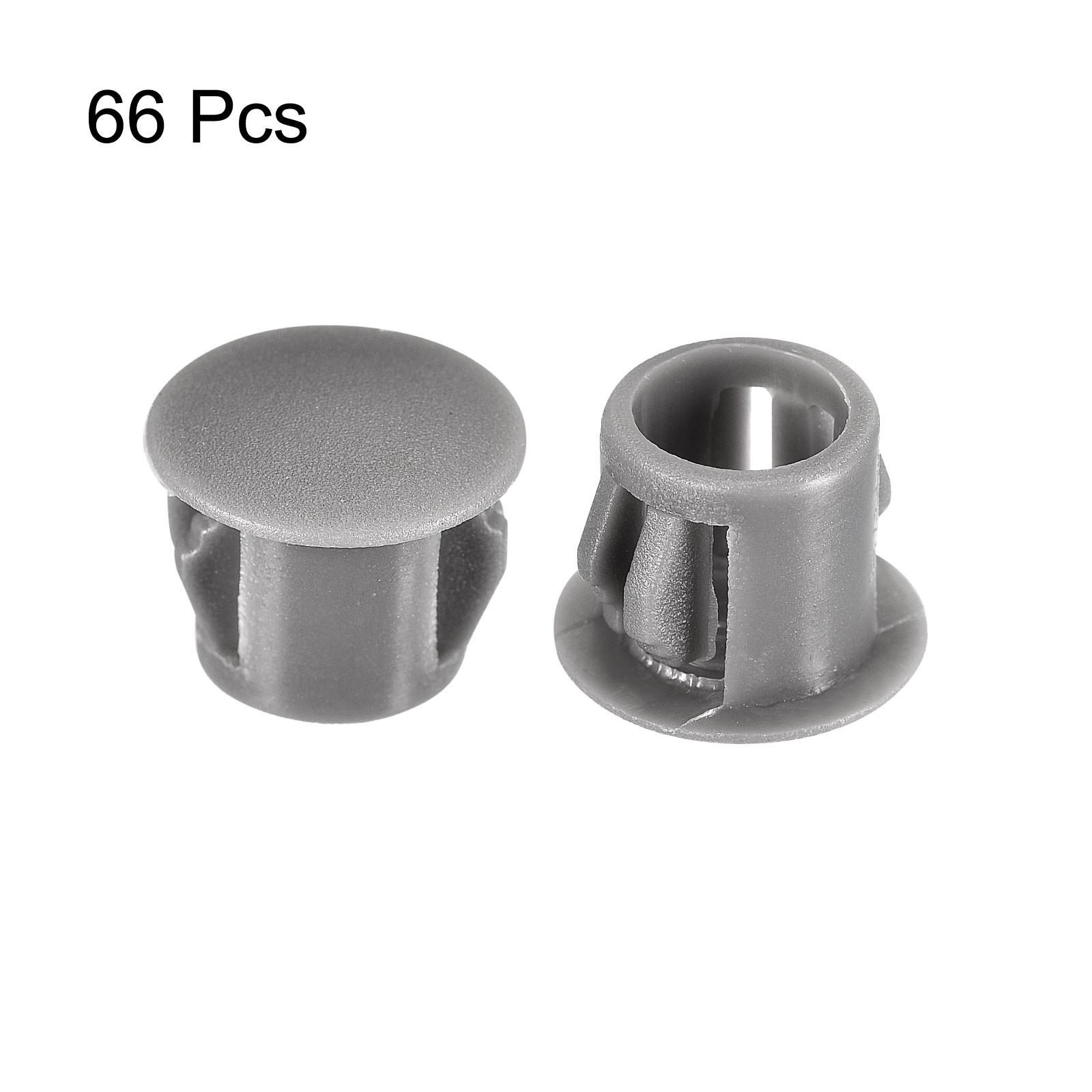 66Pcs 3/8" Plastic Hole Plugs Panel Flush Type Knockout Locking Plugs Gray