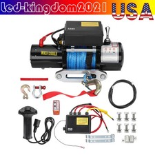 12000lbs Electric Winch12v Synthetic Cable Truck Trailer Towing Off-road 4wd-set
