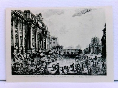 seltene Künstler-AK Roma - Fontana di Trevi; Piranesi 229855