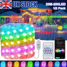 20M 200LED Smart Rainbow Permanent Outdoor Lights USB Bluetooth APP Control Kit