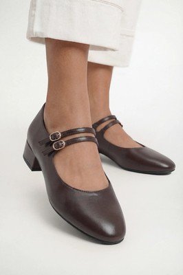Gut für die Sohle braune Pumps Damen Tageskleidung Flats