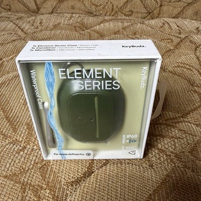 Keybudz Element Waterproof Case for AirPods Pro Generaions 1/2 Caribiner Green