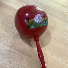 VINTAGE MEXICAN MARACA RED