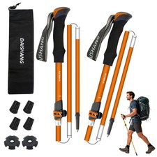 7075 Aluminum Ultralight Folding Trekking Poles Pro Walking Sticks 2 PCS