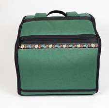 Premium Bag for 2-Row Diatonic Accordion - Green Folk, Padded, Waterproof