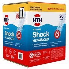 Bolsas HTH Pool Shock Advanced 20x1lb + 20 tiras reactivas todo en uno para el cuidado de la piscina