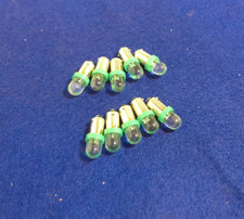 Bayonet Base LED Bulb DC 12-18V Round Top Mini Bulb Green - O/G/STD Gauge 10pc