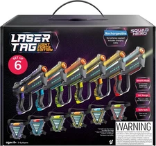 Squad Hero Set of 6 Rechargeable Laser Tag for Kids Teens & Adults - Boys Gifts