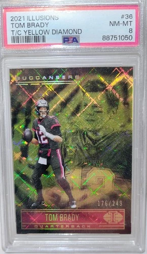 2021 Panini Illusions Tom Brady Trophy Collection Yellow Diamond /249