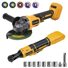 Cordless 4-1/2" to 5" Angle Grinder & 3/8"Ratchet Wrench For Dewalt 20v Battery