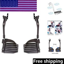 Adjustable Swingaway Wheelchair Legrest with Padded Aluminum Footplates - Black