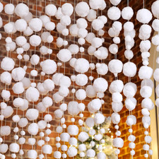 36 Pcs White Pom Pom Garland Christmas Felt Ball Garland Winter Snowball White X