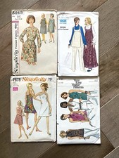 1960s 1970s Vogue Simplicity Sewing Patterns Lot of 4, All Size 10, Some UNCUT