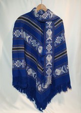 VTG Handcrafted Poncho Cape Sweater Festival with Built-in Scarf ONE Size Boho