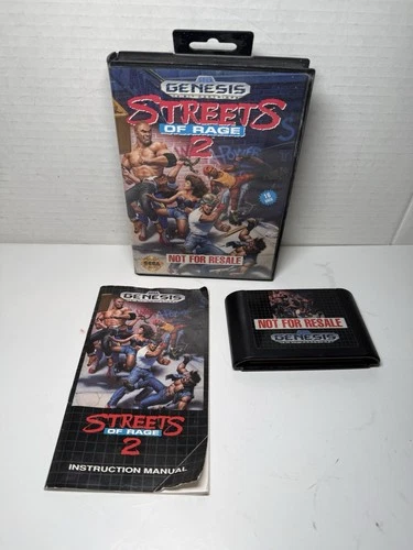 Streets of Rage 2 Sega Genesis W/ Manual  - Tested & Working Authentic CIB