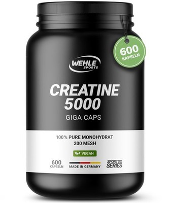 Creatin Monohydrat Kapseln - 600 Stück - 5000mg pro Tag - Vegan & Halal