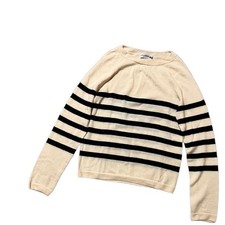 Uniqlo Extra Fine Merino Wool Knit Off-White Border S Used
