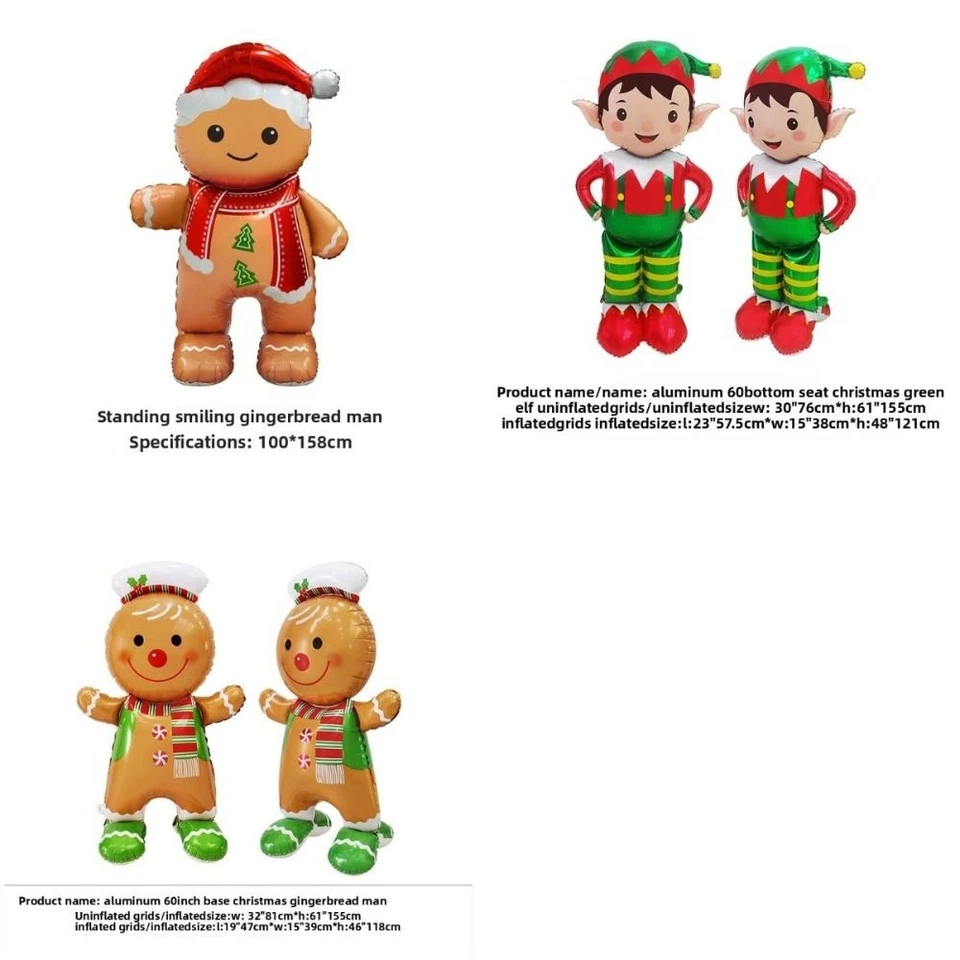 Gingerbread Man Large Standing Balloon Christmas Decoration  Party Supplies - image 2 of 4