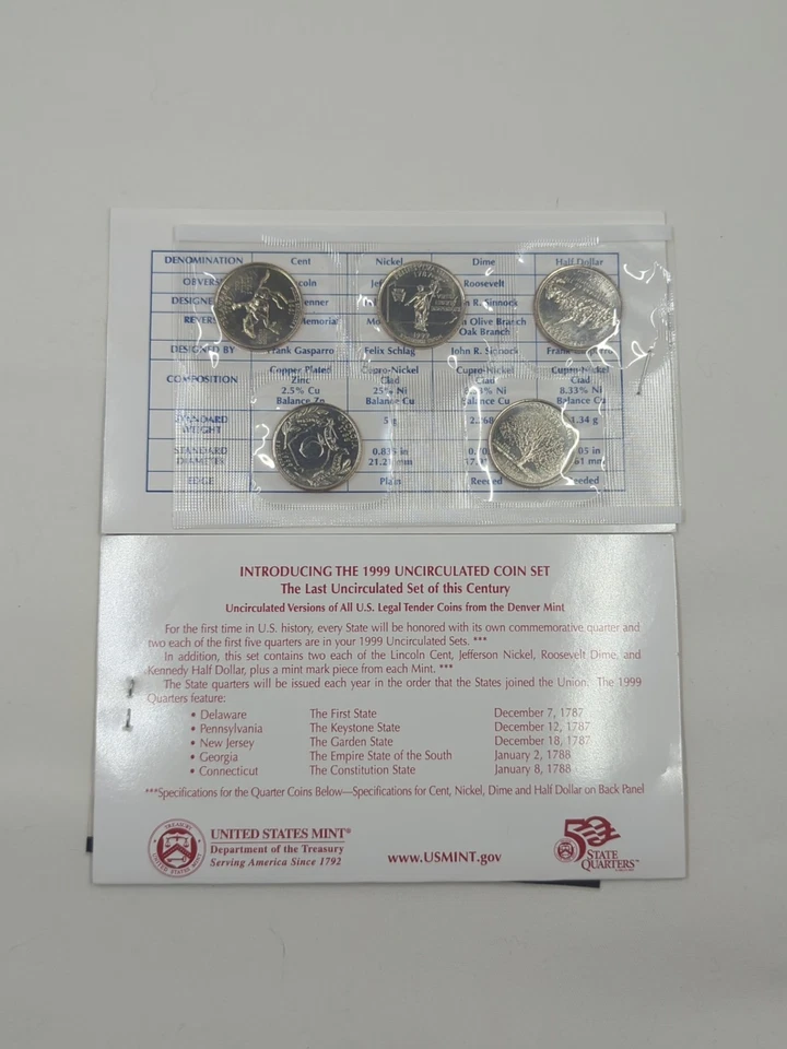 1999 United States Mint Uncirculated Quarter Set Philadelphia & Denver - Image 2 of 2