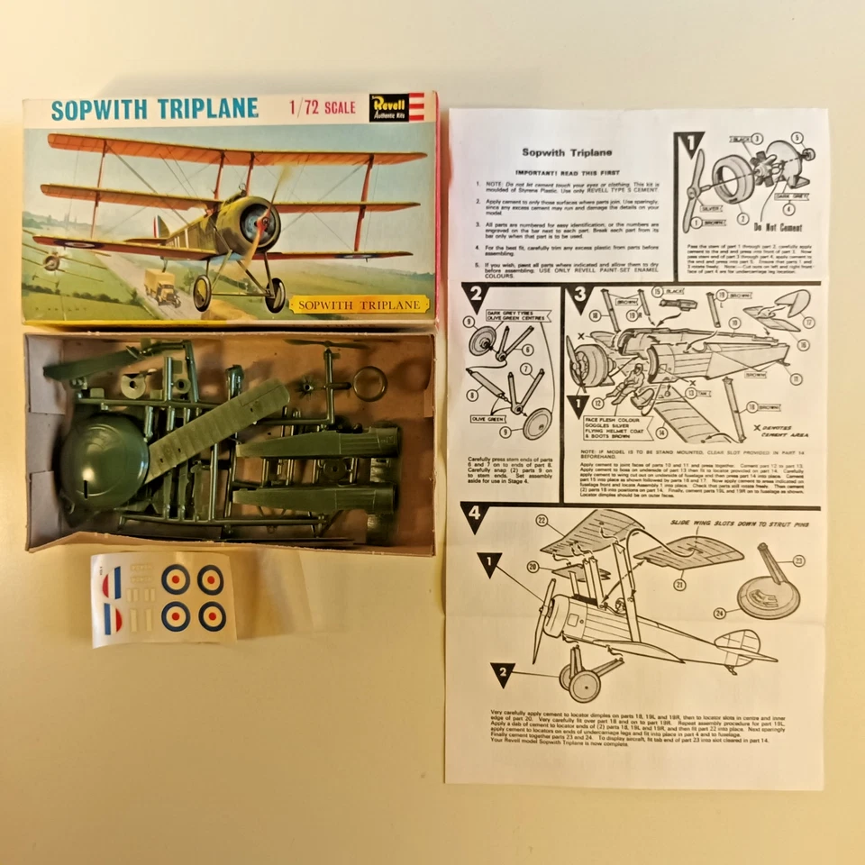 6 KIT REVELL anni '60 -FokkerDVII, Nieuport 28, SE5A, Sopwith, De Havilland, PZL - Immagine 4 di 4