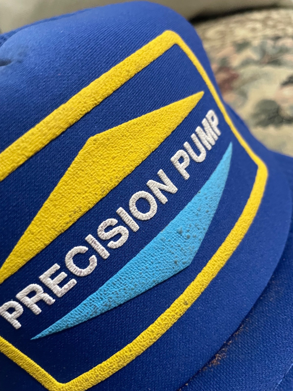 Precision Pump Trucker Baseball Cap Hat Blue Vint… - image 5
