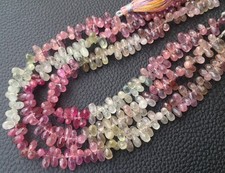 10" Finest Quality Natural MULTI SAPPHIRE Faceted Drops Shape Briolettes 6mm