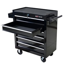 6 Drawers Rolling Tool Cart Tool Box Storage Cabinet Steel Lockable Tool Chest