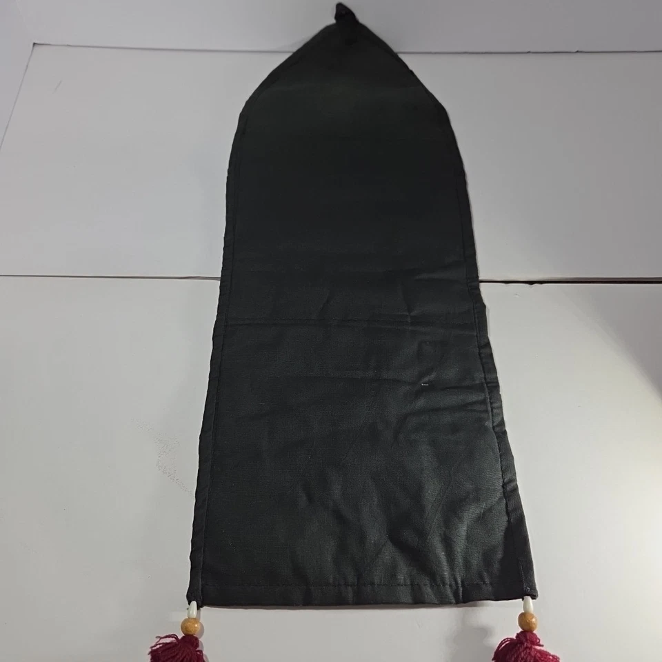 INDIA Embroidery VTG Mirror Bead Hand Work WALL HANGING TAPESTRY MANDALA Pockets - Image 4 of 4