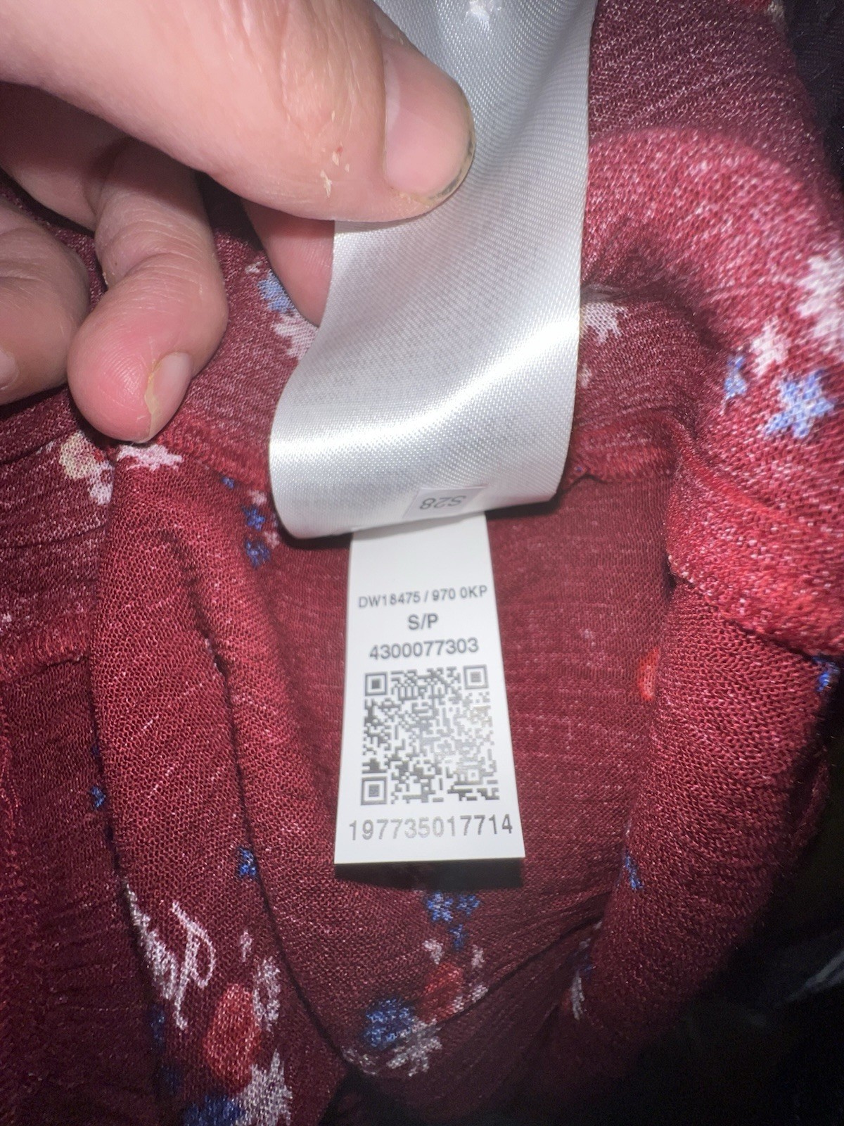 Tommy Jeans Burgundy Floral Print Tiered A-Line Short Sleeve Dress Sz SMALL, NWT thumbnail 22