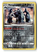 Pokemon Card Metagross Reverse Holo LP SWSH04: Vivid Voltage 118/185 -