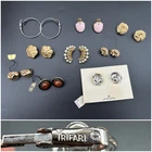 VTG 1950s-1960s CROWN TRIFARI Gold Silver Earrings Faux Pearl LOT 18 PCS Jewelry