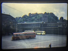 Original Slide Bus Koblenz Germany 1960 City Street Scene Kodachrome 
