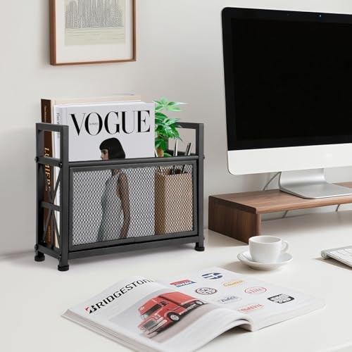 Magazine Holder, Metal Magazine Rack Floor, Mesh Magazine File