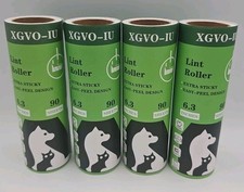 lot of 4  6.3 inch Lint Roller Refills Only, Extra Sticky Large Surface White