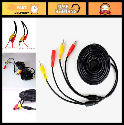 65FT Backup Camera Extension Cable - RCA Power 2-in-1 for Truck, Bus, CCTV Monit