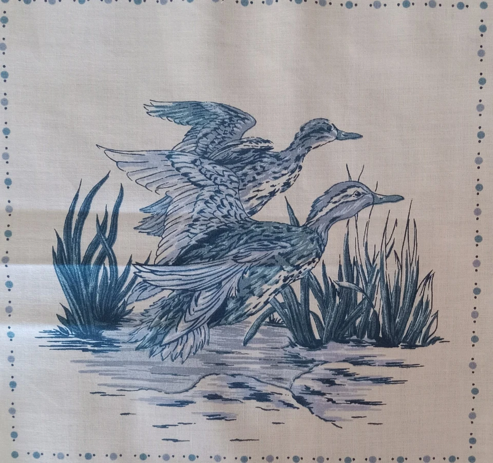 Marcus Bros ~ Country Life ~ "Par de patos" ~ Panel de tela de algodón ~ 8"x8" Foto 2 de 3