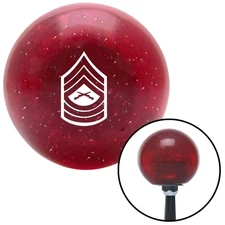 White 07 Master Sergeant Red Metal Flake Shift Knob w/ M16x1.5 Insert Shifter