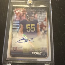 2024 Topps Chrome Braden Fiske Rookie Auto Refractor Variation RC #RA-BFI Rams