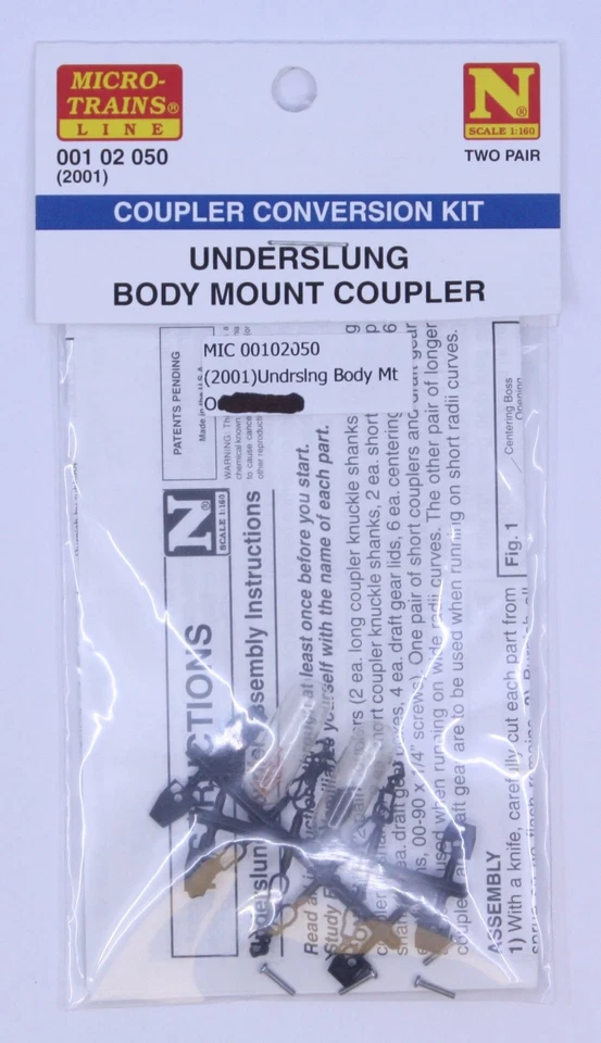 Micro-Trains 00102050 (2001) N Underslung Body Mount Coupler Kit - Image 2 of 2