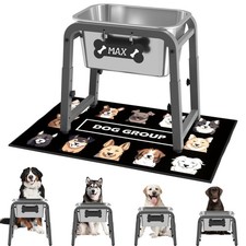 1.85 Gallon Elevated Dog Water Bowl, Height Adjustable 11  17'' Raised St