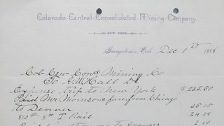 1888 Georgetown Colorado Colorado Central Consolidated Mine Letterhead G. Hall